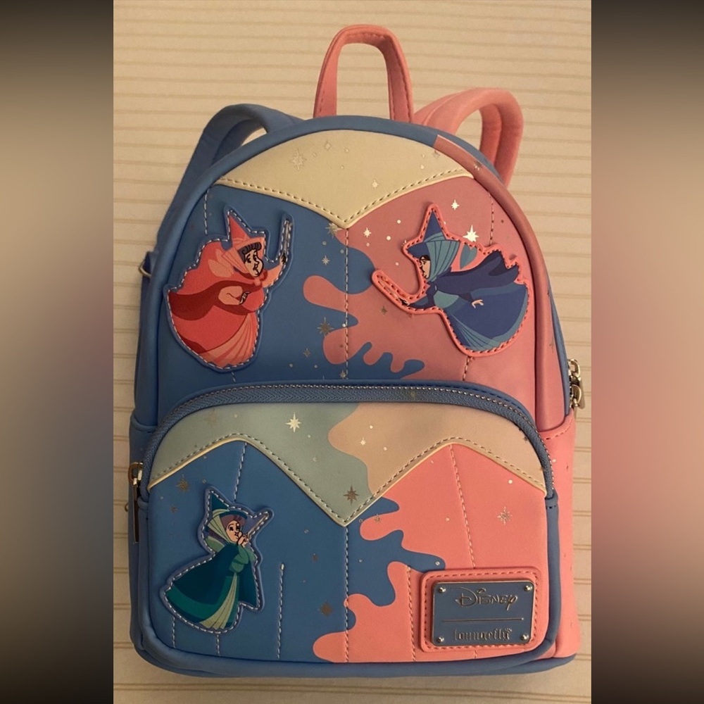 Make it pink make it blue Loungefly backpack & wallet